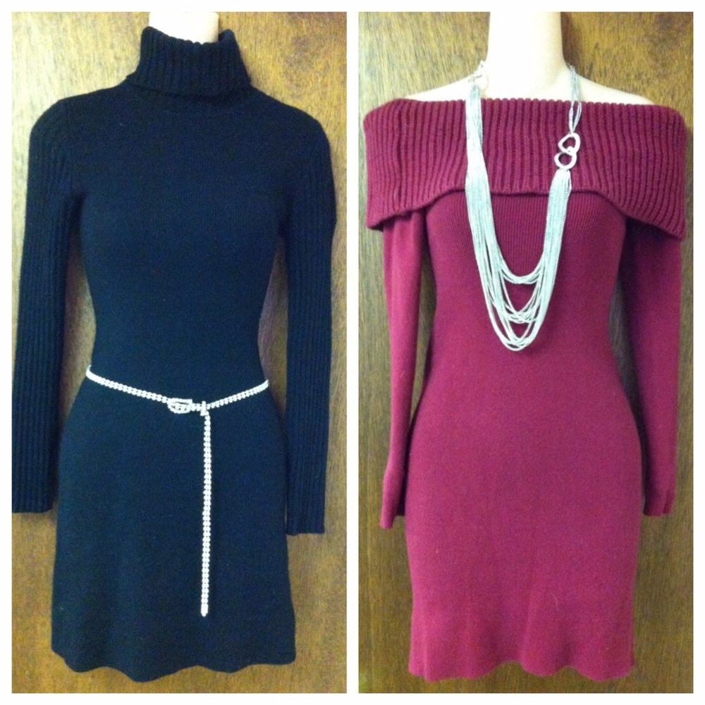 2 Cashmere Silk Victoria Secret Sweater Dress red